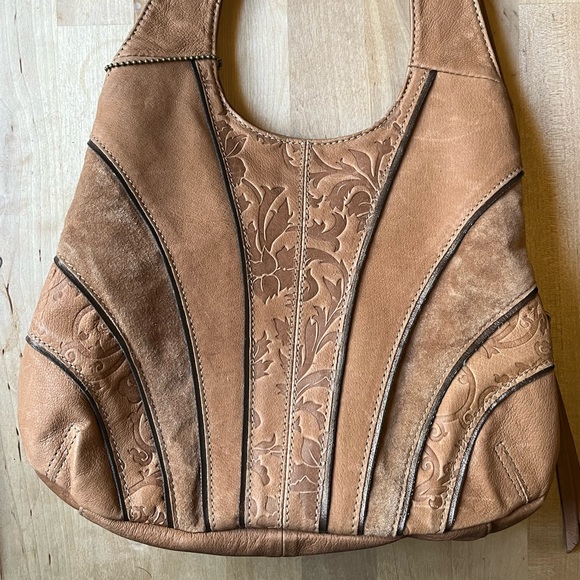 St. John's Bay Handbags - Vintage Tooled Leather Shoulder Bag